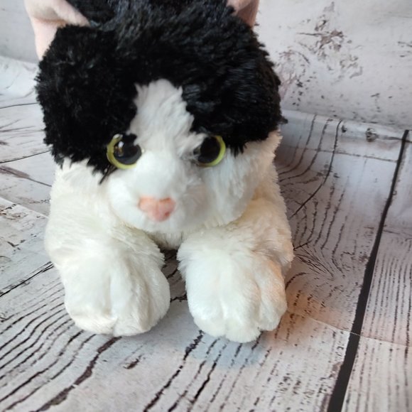 12 Inch Flopsie Oreo Black & White Cat Plush Stuffed Animal by Aurora - Picture 2 of 6